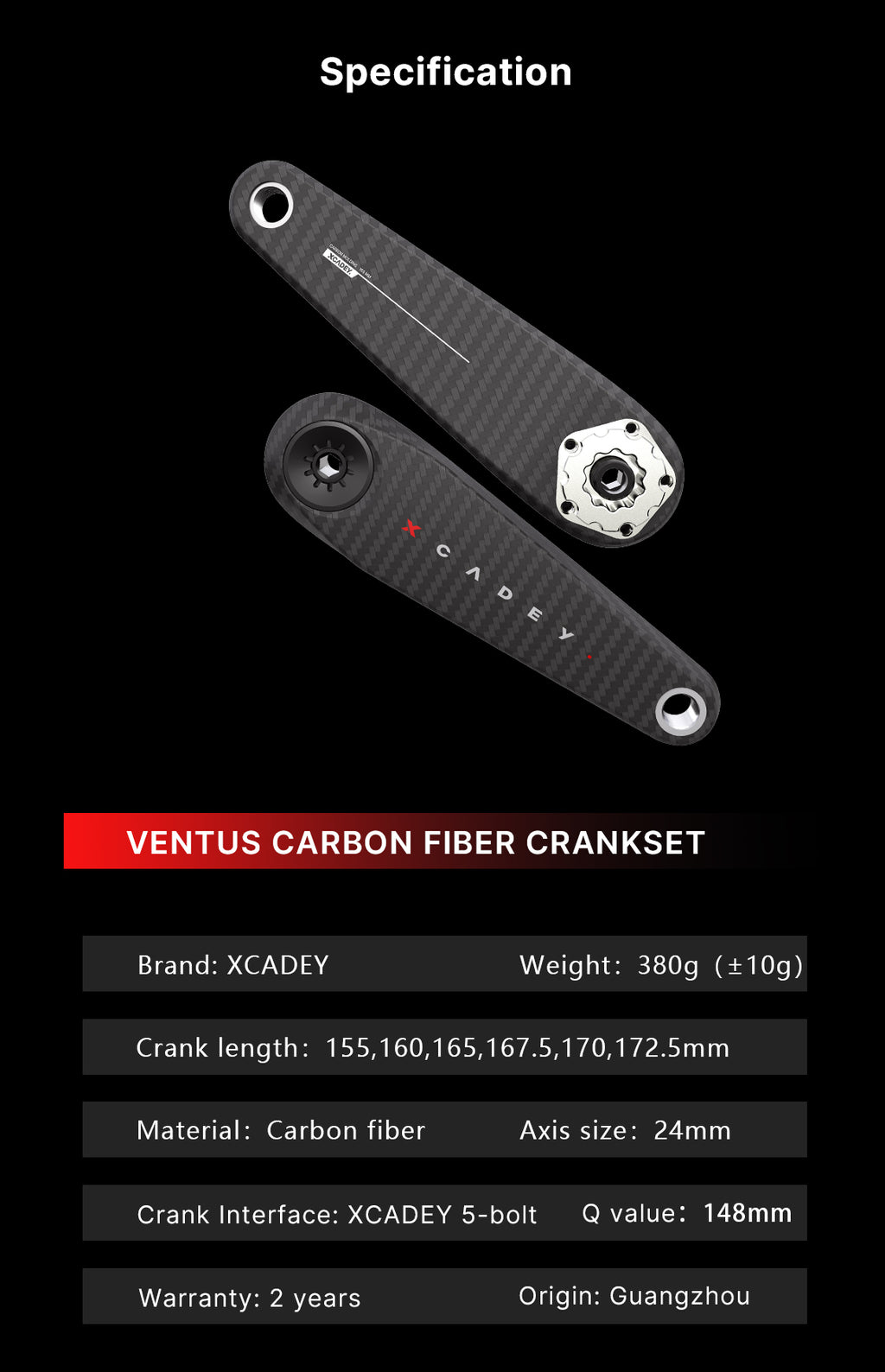 VENTUS-XPOWER POWER METER CARBON CRANKSET 110BCD-4S