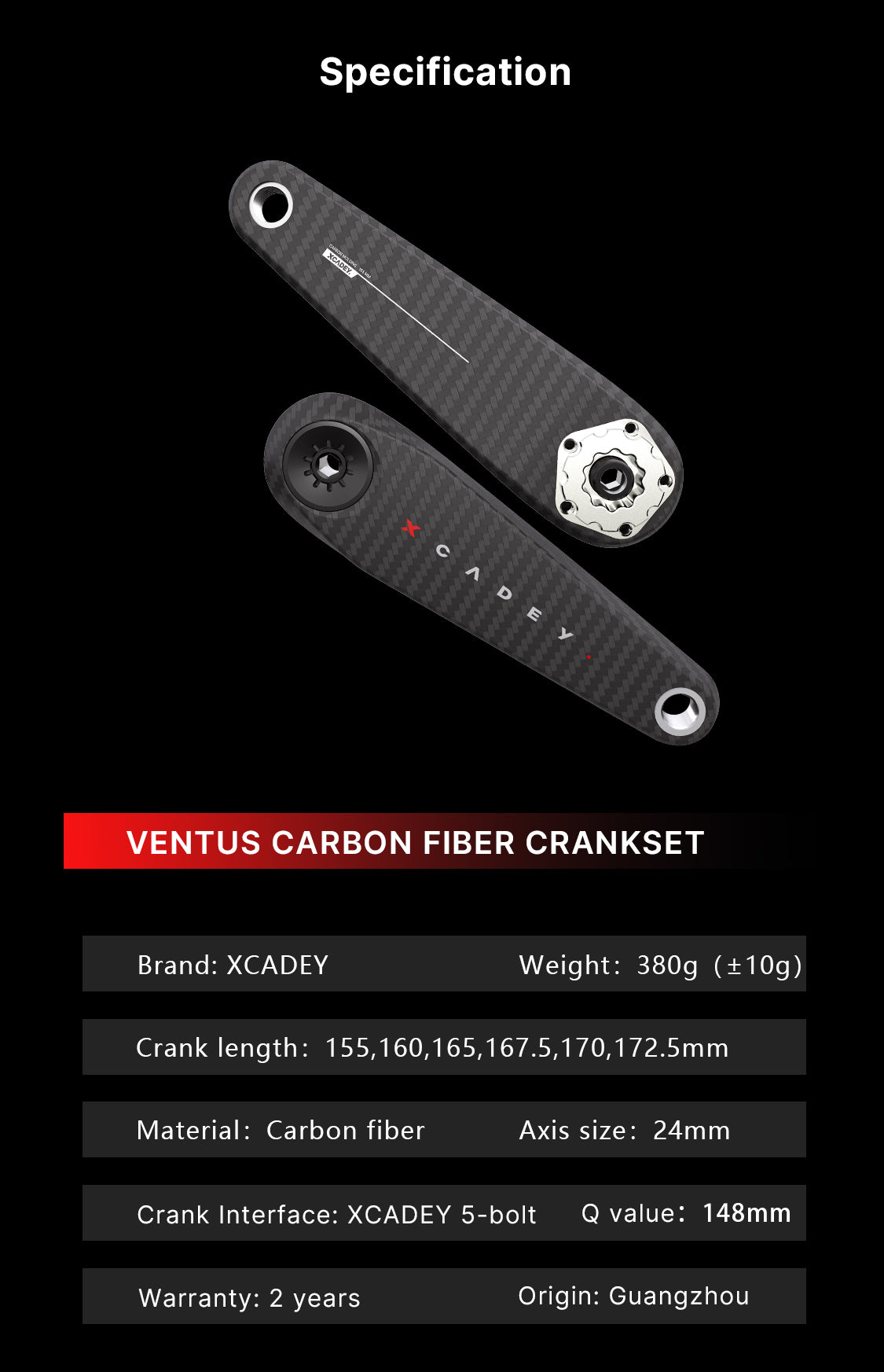 VENTUS-XPOWER POWER METER CARBON CRANKSET 110BCD-4S